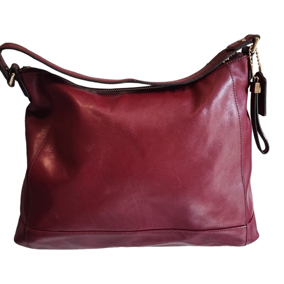 Coach Dark Red Wine Leather Charlie Hobo Purse Bag #57133E - Picture 7 of 11
